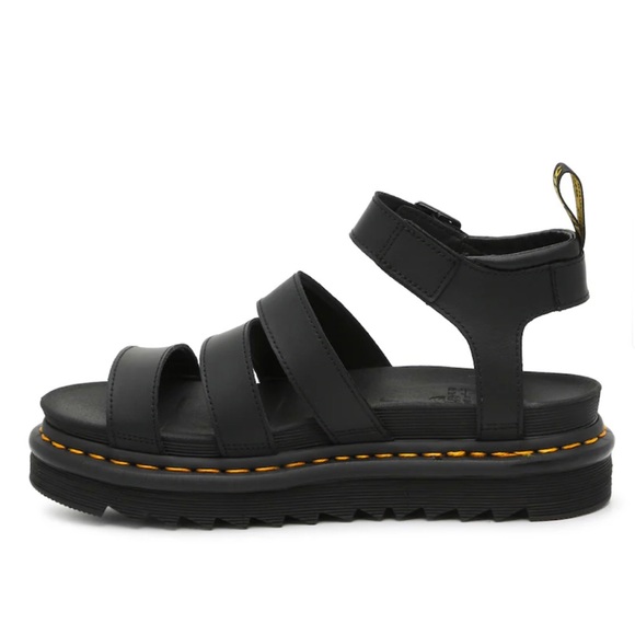 New Dr. Martens Blaire Hydro Leather Platform Sandal in Black RUN LARGE - Picture 8 of 14